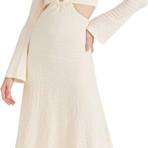 LIKELY Eila Dress Cream Tan Size 0 Cutout Midi Neutral Resort
